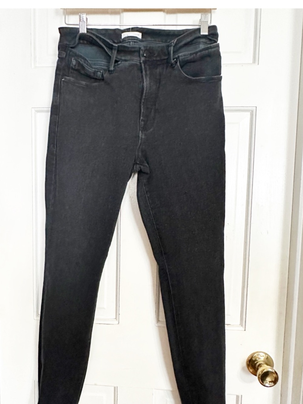 Good American Waist Cutout Black Skinny Jeans Sz 12/31 - Picture 5 of 8